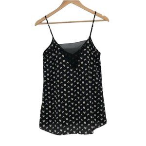 Monk & Lou NWT Black and White Elise Camisole Arrow Pattern Size XS